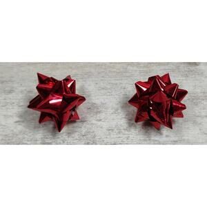 Small Red Bow Stud Earrings - Perfect for Christmas or Holiday Parties